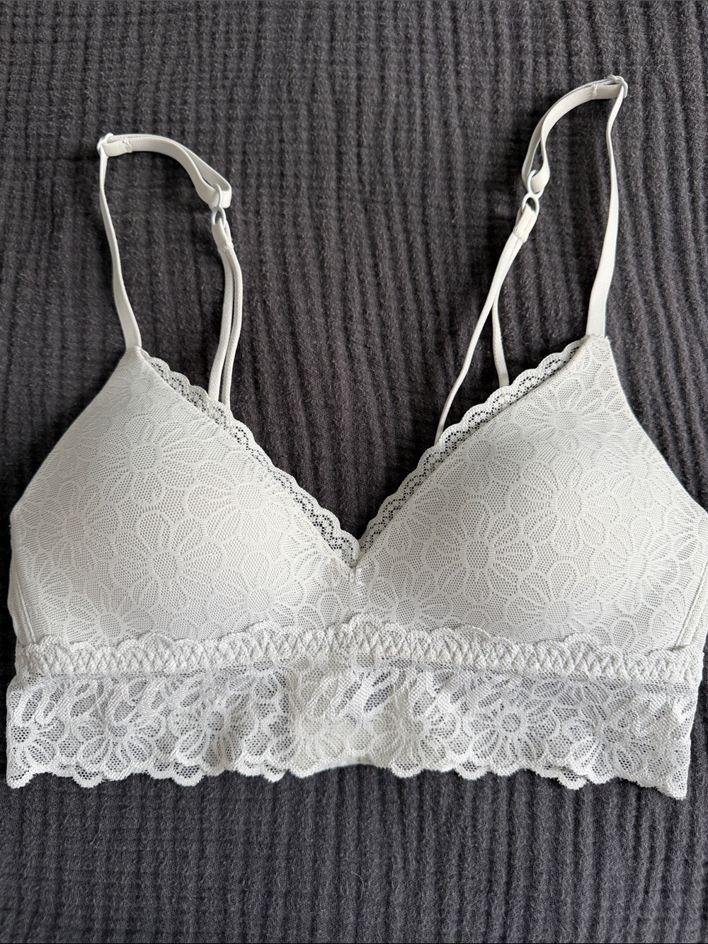 aerie Silver Floral Lace Bralette